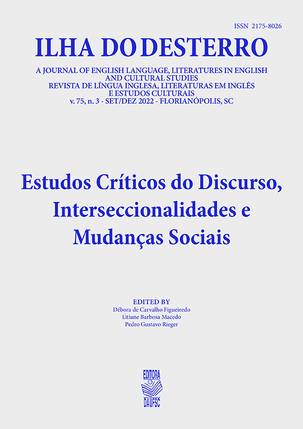 					Visualizar v. 75 n. 3 (2022): Estudos críticos do discurso, interseccionalidades e mudanças sociais
				