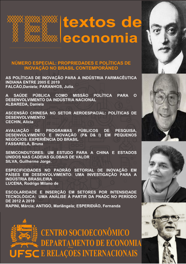 					Visualizar v. 25 n. 2 (2022): TEC Textos de Economia Número Especial: Propriedades e Políticas de Inovação no Brasil Contemporâneo
				
